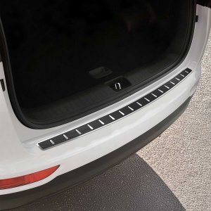 Kia Sportage Bumper Sill Cover - Rear - Omac - S.Steel + Carbon Foiled Gloss - Silver - 2017-2019 Kia Sportage Bumper Sill Cover - Rear - Omac - S.Steel + Carbon Foiled Gloss - Silver - 2017-2019